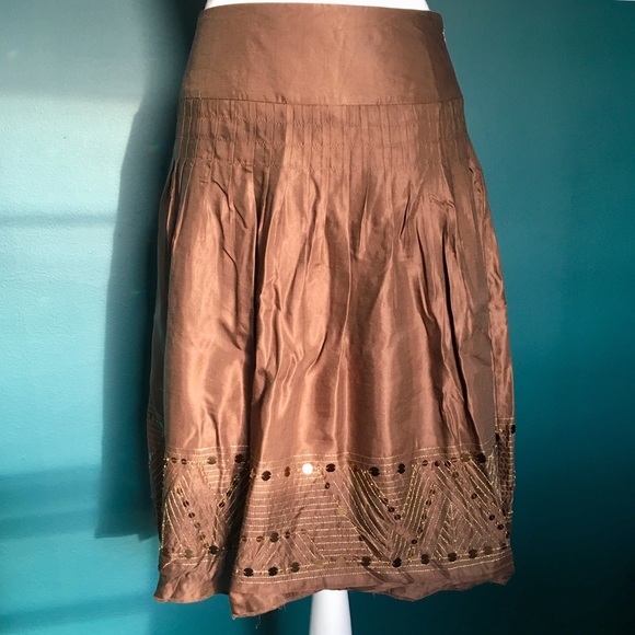 Alfani Bronze Brown Boho Sequin Skirt - Picture 3 of 4